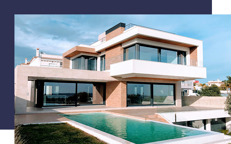 Modern house and swimming pool